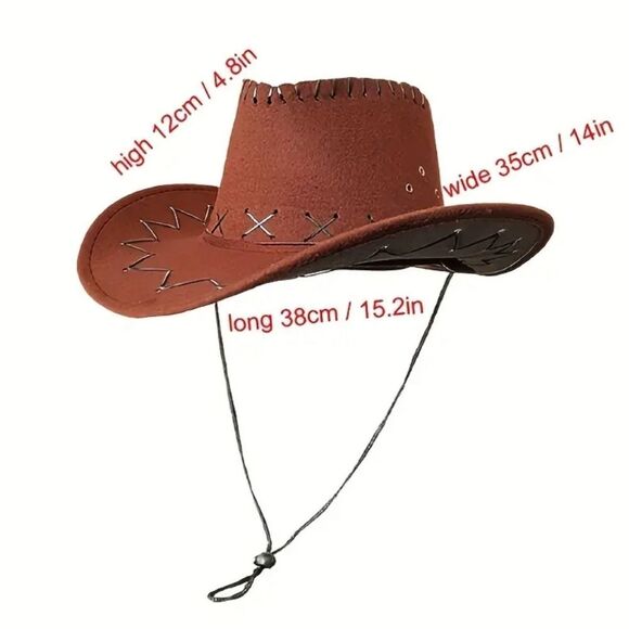 Stylish Dark Coffee Cowboy Hat - Picture 4 of 8